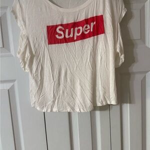 Daisy Red and White Graphic Crop Top